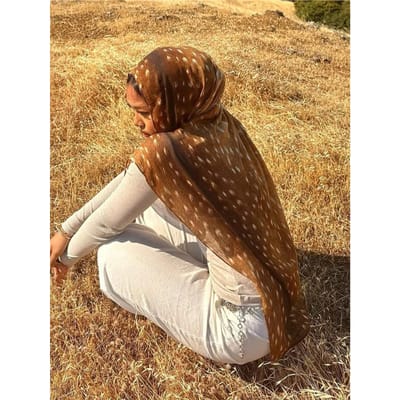 1 Stuks Aquareldruk Hijab Dames Bohemien Zacht Islam Ramadan Moslim Hijabs Foulard Femme Sjaal Wikkel Sjaal Hoofddoek brown