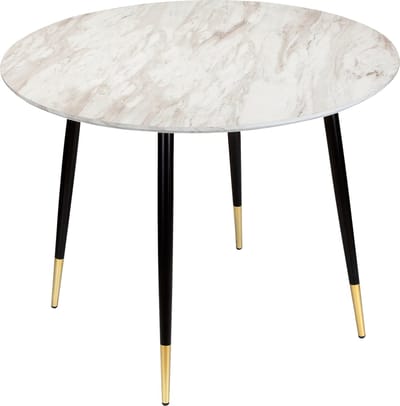 Monza-Eettafel - 6-zits - Zwart/Goud Marmerlook