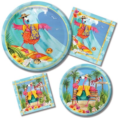 8 Flamingo-uitnodigingskaarten