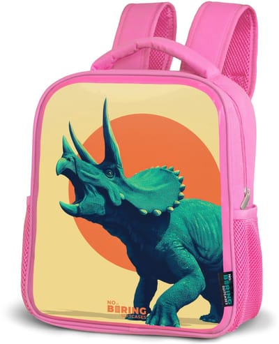 NoBoringSuitcases.com® - Rugzak roze - Schooltas meisjes - Hoornkrijger in de zon - Kinder rugtas meisje - Boekentas kind - Kinderrugzak voor school - Schoolrugzak