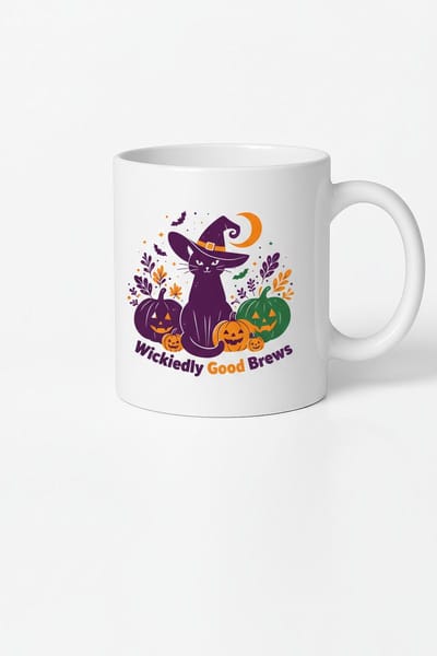 Halloween Kat Mok - Wickedly Good Brews Koffiemok - Uniek Cadeau voor Koffieliefhebbers