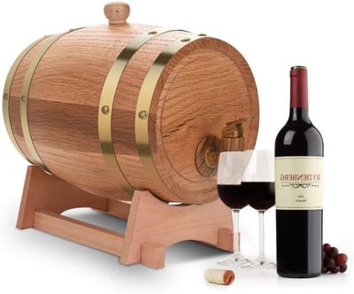 Vintage Eiken Houten Vaten voor Wijnopslag, 3L Houten Stand voor Whiskey, Rum en Port