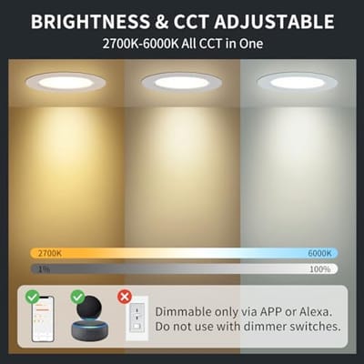 LED Inbouwspot 230V RGB Dimbaar met Warm en Koud Wit - Slimme Plafondspots voor Alexa