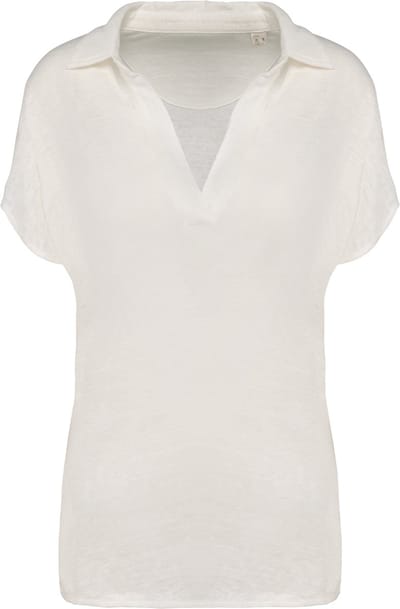 Spasso Linnen damespolo SP221 - Ivory - M