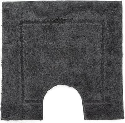 Casilin WC-mat Antislip Orlando - 59x59cm - Met Uitsparing - Vierkante Badmat - Waterabsorberend - Wasbaar en Sneldrogend - Acryl - Donkergrijs