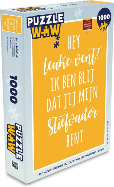 Puzzel Stiefvader - Spreuken - Blij dat jij mijn stiefvader bent - Quotes - Legpuzzel - Puzzel 1000 stukjes volwassenen - Vaderdag cadeautje - Cadeau voor vader en papa
