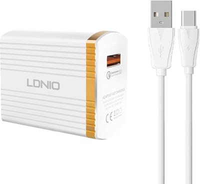 LDNIO - A1302Q - Snellader / oplader met OplaadKabel 1 Meter Geschikt voor: Type C Kabel Geschikt voor: Samsung Galaxy S20 / S21 / S22 / S23 / S24 / Note 10 / Note 20 / Oneplus / Nokia / Motorola / Huawei / Oppo / iPhone 15 / 15 Pro / 15 Pro Max