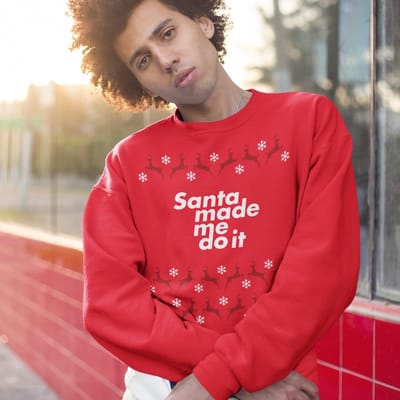Foute Kersttrui Rendieren - Santa Made Me Do It - Kleur Rood - ( MAAT XS - UNISEKS FIT ) - Kerstkleding voor Dames & Heren