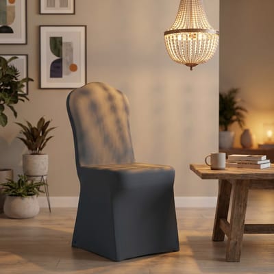 Froadp 50x universele stoelhoezen Donkergrijs stretchhoezen Bruiloftsbanket Hoezen Decoratie