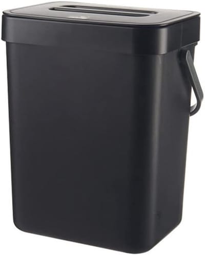 Gemakkelijke schoonmaak compostbak voor keukenafval met handvatten - compact en met deksel voor aanrechtgebruik, ideaal voor voedselresten en afvalbeheer