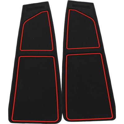 2 pièces Tapis de protection de tableau de bord Anti-poussière Lavable Antidérapant Silicone Coussin de tableau de bord Doublure pour Bronco rouge