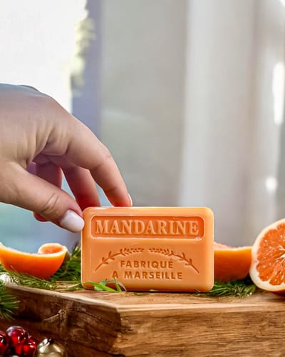 Soap bar set - Savon de marseille Mandarijn - fruitgeur zeep - blokzeep - echte franse zepen -
