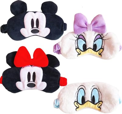 4 Stuks Zachte Cartoon Oogmaskers - Schattige Dieren Slaapmaskers voor Volwassenen en Kinderen, Ideaal voor Nachtdutjes