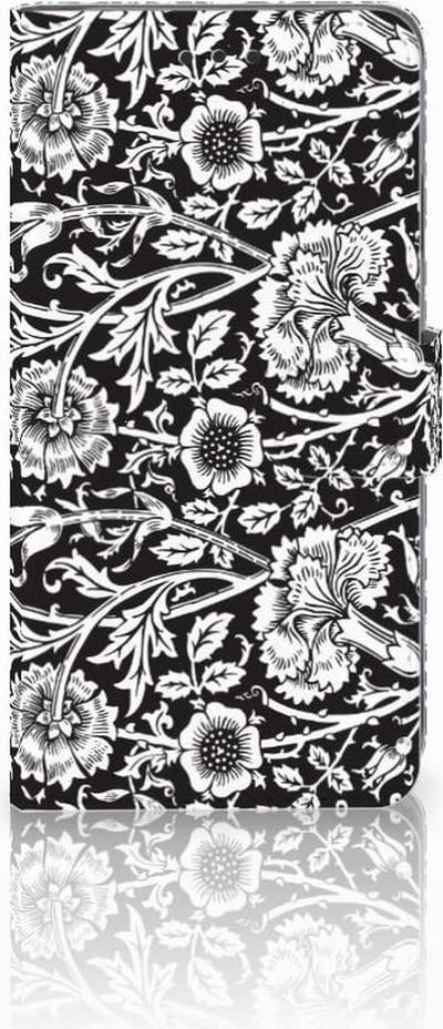 Apple iPhone Xs Max Hoesje Black Flowers