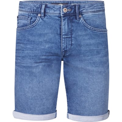 Petrol Industries Heren Denim Short - Slim Fit - Stretch - Korte Broek - Elastische Tailleband - Spijkerbroek - Herenkleding - Blauw - Maat S