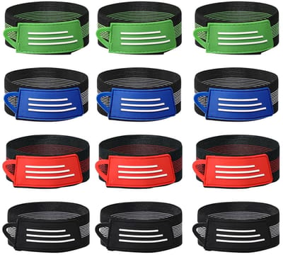 Dailygoods- Fietsbroekclips 12 Stuks - Hoge Elastische Clips - Reflecterende Strips - Haak en Lus - Voor Dames/Heren - Geschikt voor Wandelen