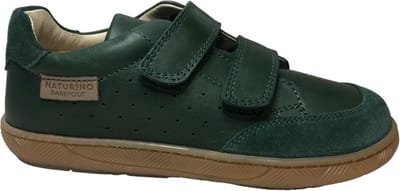 Naturino Barefoot - Koalitos - Mt 30 - velcro's effen lederen sneakers - groen