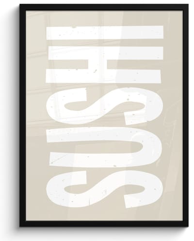 Fotolijst inclusief poster - Posterlijst 50x70 cm - Posters - Sushi - Eten - Decoratie - Vintage - Foto in lijst - Keuken decoratie muur - Wanddecoratie accessoires - Muurdecoratie - Schilderijen