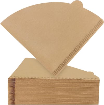 BOTC Koffiefilterpapier - Filterpapier - 200 stuks - 02 Size - Ongebleekt - Kegelvormige Filters - 2-4 kopjes - Natuur