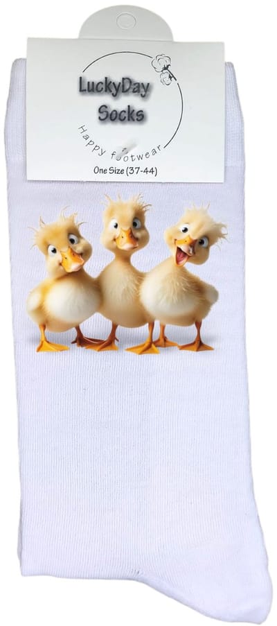 Luckyday Socks - Unisex sokken - eendjes - cadeau sokken - Maat 37-44