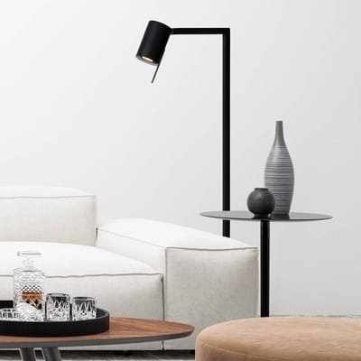 Lucide Vloerlamp Lesley, zwart, hoogte 130 cm, metaal