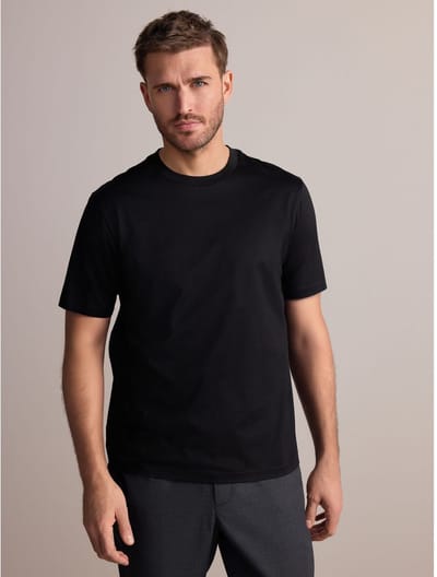 Next - Heren - Signature SUPIMA®-katoenen T-shirt met ronde hals en standaard pasvorm - Zwart