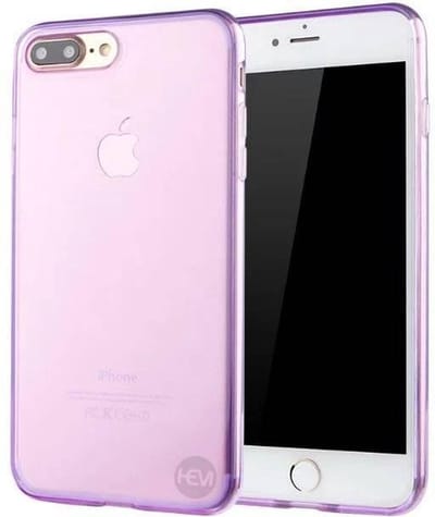 HEM Paars Transparant Siliconen Hoesje Geschikt Voor iPhone 7, 8 En SE (2020 & 2022) – Flexibele TPU Backcover – Doorzichtig Telefoonhoesje