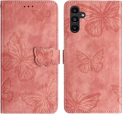 Coverup Hoesje - Geschikt voor Samsung Galaxy A26 Hoesje - Coverup Vlinders Book Case - Roze