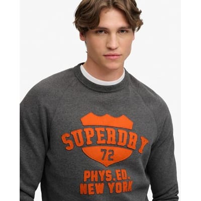 Superdry Athletic Sweatshirt met Relaxed Pasvorm Dark Grey Grootte: Xxl