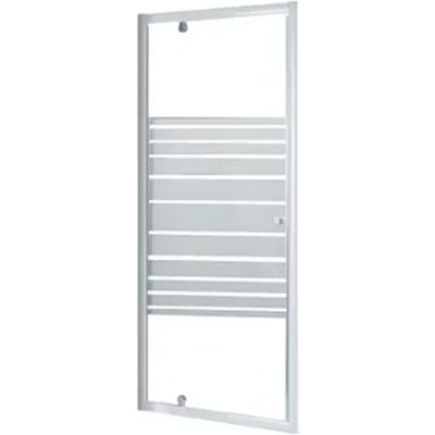 Baseline - Douchedeur 90 X 185cm - Wit Profiel - 4 Mm Gestreept Glasmotief