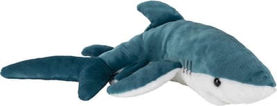 Nature Planet pluche blauwe Haai knuffel - 40 cm - Dieren speelgoed - knuffels cadeau - Haaien Knuffeldieren/beesten