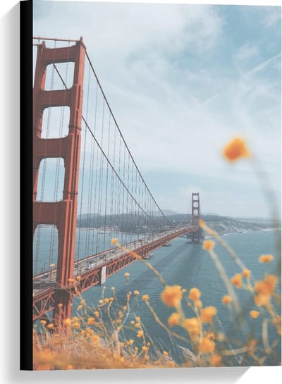 Canvas  - Golden Gate Bridge in Californië - 40x60cm Foto op Canvas Schilderij (Wanddecoratie op Canvas)