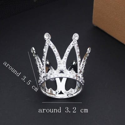 Kleine Metalen Kroon voor Kinderen Prom Verjaardag Koninklijke Diadeem Meisjes Tiara's en Kronen Sieraden Feest Prom Kleine Kroon Taartdecoratie white