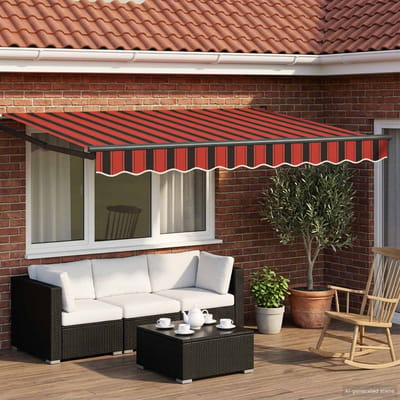 vidaXL - Handbediende - luifel - met - LED's - 3 - x - 2,5 - m