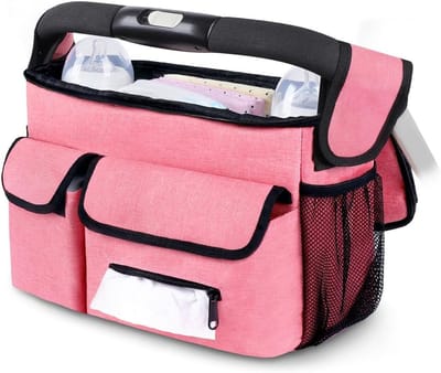 Ruime kinderwagentas met opbergruimte - handige organizer voor babybenodigdheden