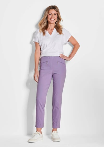 7/8-broek LOUISA van bengaline - sering - Gr. 44 van Goldner Fashion