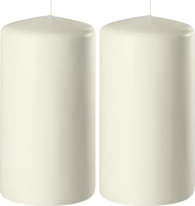 2x Ivoorwitte cilinderkaarsen/stompkaarsen 6 x 10 cm 36 branduren - Geurloze kaarsen ivoorwit - Woondecoraties