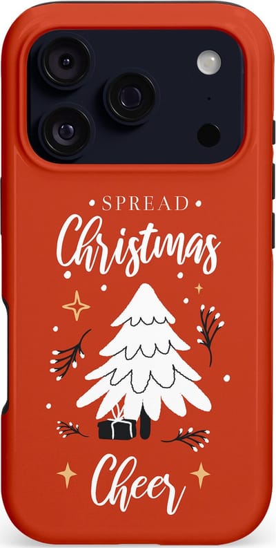 Casetastic hoesje geschikt voor Apple iPhone 17 Pro - MagSafe - Dubbellaagse bescherming - Verspreid het Kerstfeest - Fashion Case - Terracotta