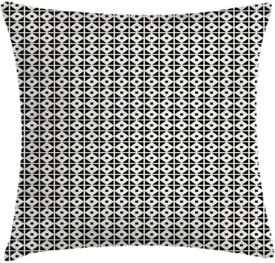 ABAKUHAUS Retro Kussenhoes – Dubbelzijdig bedrukt – 40x40 cm – Koksgrauw & Ivoor