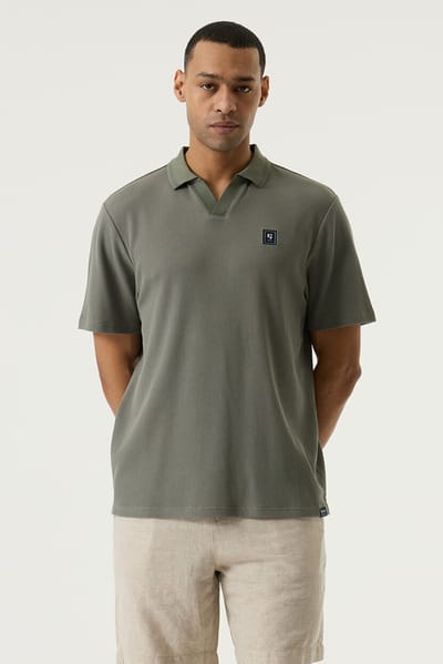 GARCIA Heren Effen Polo Groen Korte mouw