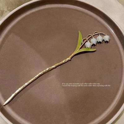 Chinese stijl Convallaria metalen haarstokjes haarspeld trendy vrouwelijke bloem tulp haarsluiting kammen en stokken haaraccessoires blauw