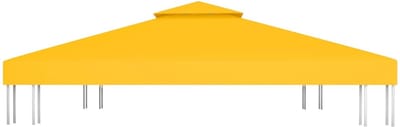 Prieeldak Vervanging - 4 x 3 m - Geel - 2-laags - 310 g/m² Polyester met PVC-coating - Waterbestendig & UV-bestendig - Inclusief 16 Klittenbandsluitingen - Exclusief Frame