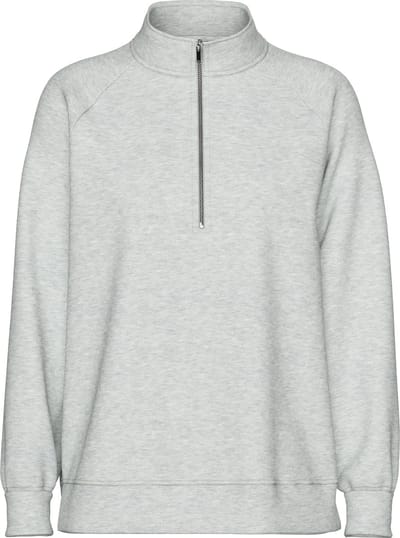 Pieces PCCHILLI Half Zip Sweater - Loungewear Top - Lichtgrijs / S