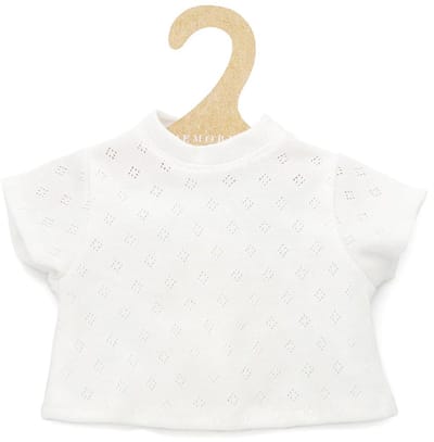 Asi poppenkleding - katoenen T-shirt wit met korte mouwen poppenmode.