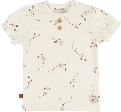 Frogs and Dogs - T-shirt Flo SS | White Alyssum - Katoen - Maat 50/56