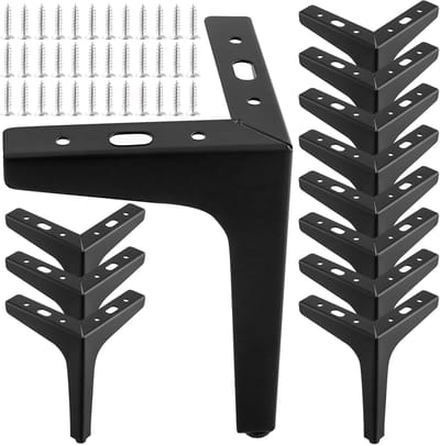 NTH products- Meubelpoten 17 cm - Set van 12 - Zwarte IJzeren Meubelpoten - Driehoekige Bankpoten - Koffietafel/Kast - Schokbestendig ontwerp - Meubelbenen