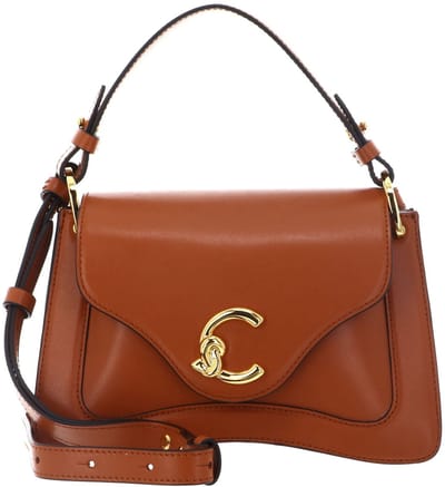 COCCINELLE Leren schoudertas handtas C-Me Calf Handbag Crab Lichtbruin