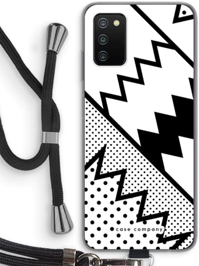 Case Company® - Hoesje met koord geschikt voor Samsung Galaxy A03S hoesje met Koord - Pop Art #5 - Telefoonhoesje met Zwart Koord - Bescherming aan alle Kanten en Over de Schermrand