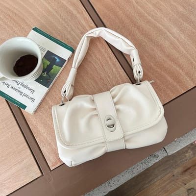 Koreaanse Ins Niche Super Hot Handheld Okseltas Dames Nieuw Retro Veelzijdig Eénschouder Schuin Wolktas white