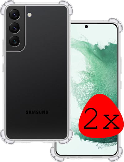 Hoesje 2 Stuks - Geschikt voor Samsung Galaxy S22 - Sterk & Shockproof - Siliconen Case - Back Cover - Telefoon Hoes Shock Proof - Transparant